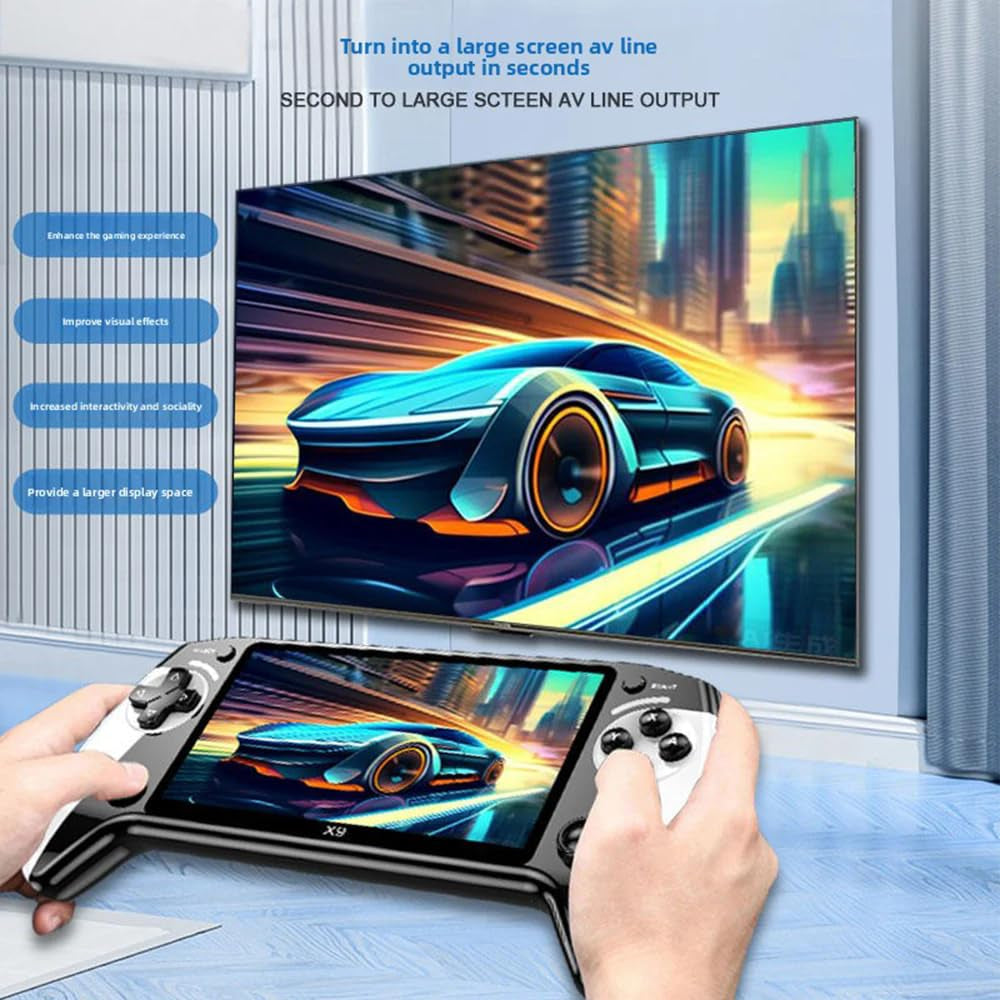 X9 Retro Handheld Game Console-Handheld Game Console with HD 5.5-Inch IPS Screen Classic Video Games Supports TV Connection,10+ Emulators & 5-Hour Battery Life