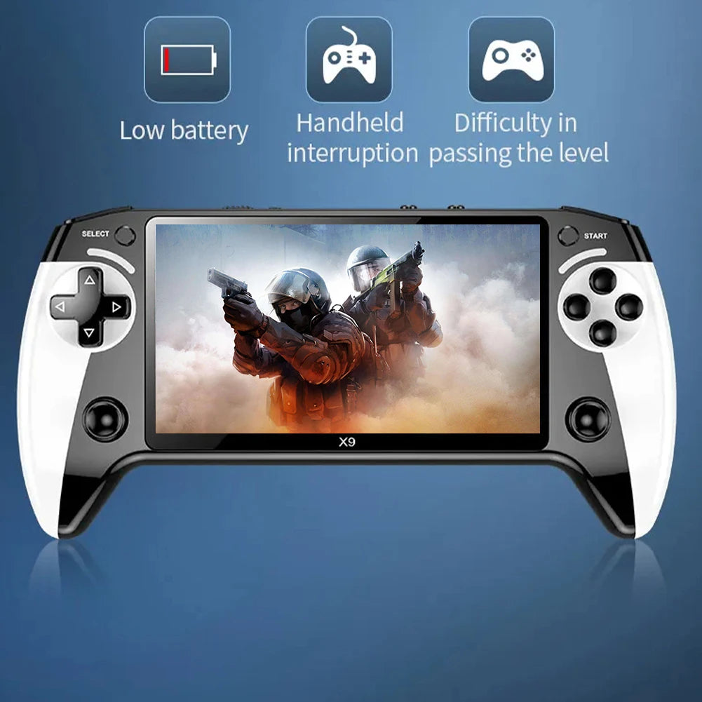 X9 Handheld Video Game Console with 3000 Games 5.5Inch Screen Retro Video Game Player Built in 9 Emulators Support NES GBA GBC