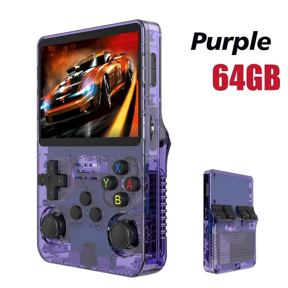 128G R36S Retro Handheld Video Game Console Linux System 3.5 Inch IPS Screen R35S Pro Portable Pocket Video Player 64GB Games
