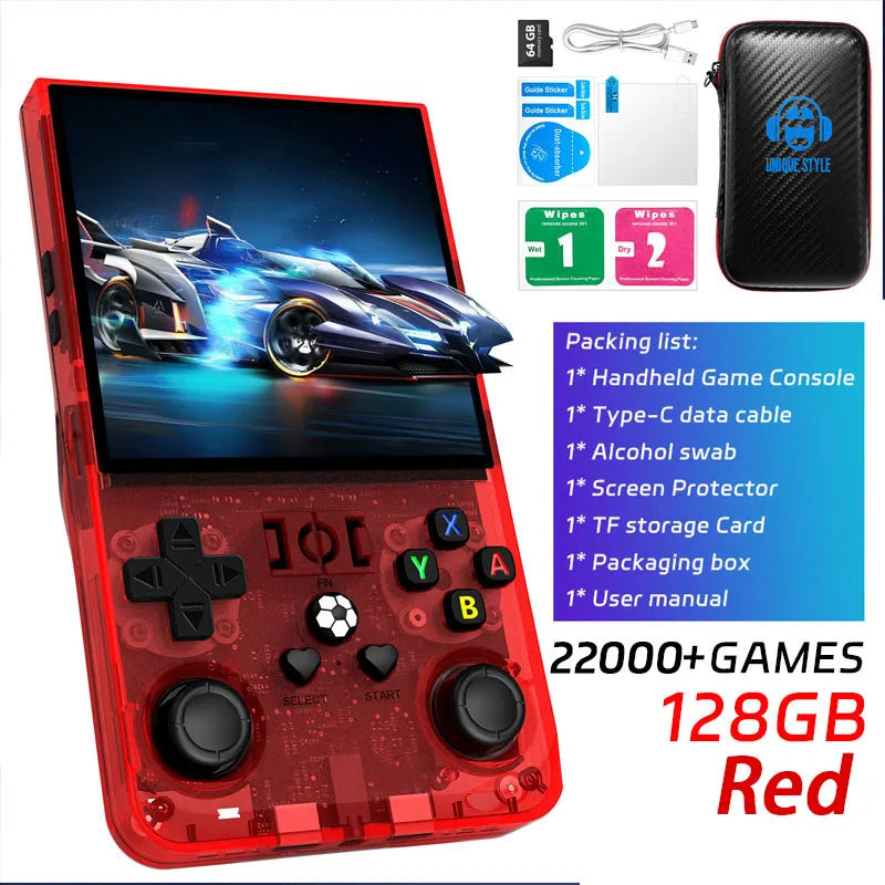 Open Source R36MAX Retro Handheld Game Console 64/128G 18000+Game RK3326 Chip Portable Pocket Game Player 4‘’Screen Game Console