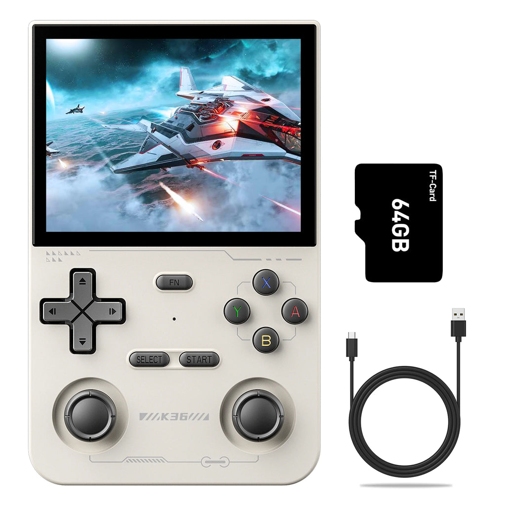 K36 3.5Inch IPS Screen Handheld Game Console 64GB Memory Classic Games Portable Handheld Open Source Game Console