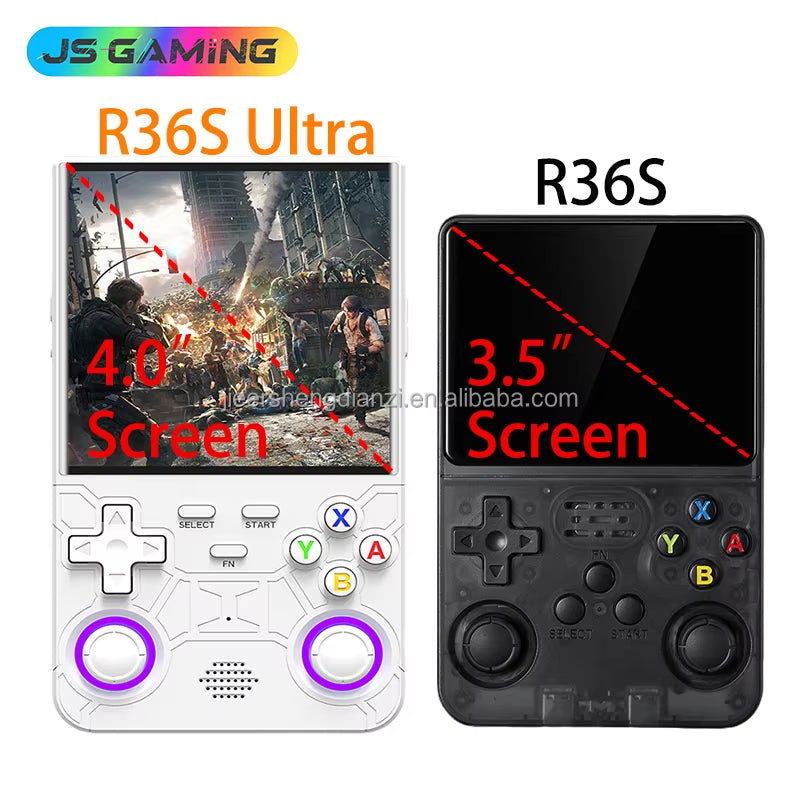 JSGAMING Arkos R36S Ultra R36 Max Pro Retro Handheld Game Console Linux 128Gb Handheld Game Players Video Gaming Controller 4.0"