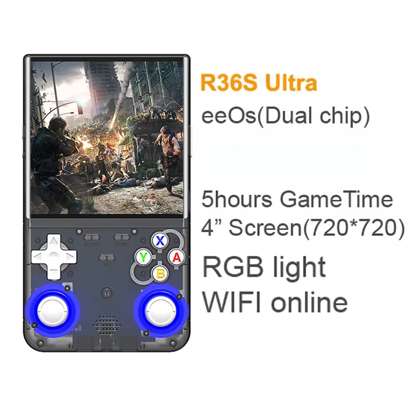 JSGAMING Arkos R36S Ultra R36 Max Pro Retro Handheld Game Console Linux 128Gb Handheld Game Players Video Gaming Controller 4.0"