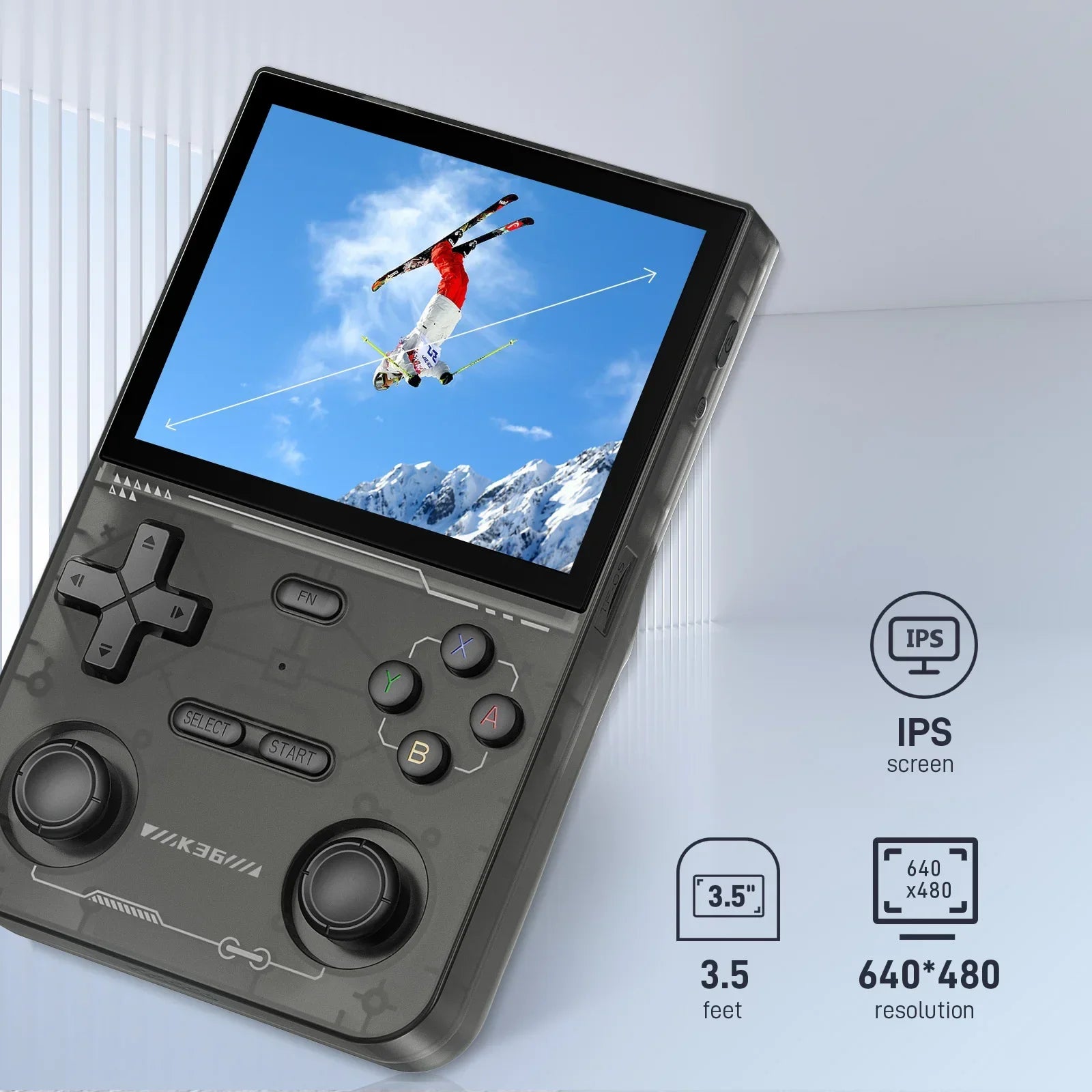 K36 3.5Inch IPS Screen Handheld Game Console 64GB Memory Classic Games Portable Handheld Open Source Game Console