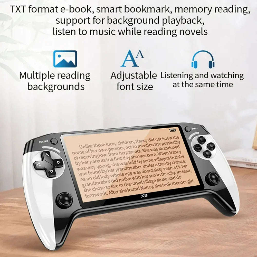 X9 Handheld Video Game Console with 3000 Games 5.5Inch Screen Retro Video Game Player Built in 9 Emulators Support NES GBA GBC