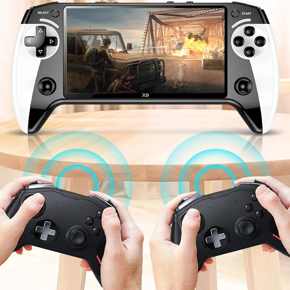 X9 Handheld Video Game Console with 3000 Games 5.5Inch Screen Retro Video Game Player Built in 9 Emulators Support NES GBA GBC